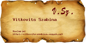 Vitkovits Szabina névjegykártya