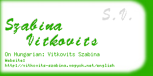 szabina vitkovits business card